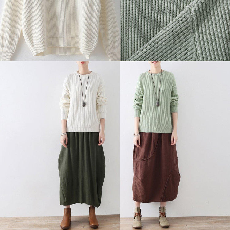 warm fall outfits 2017 light green knit tops oversize casual pullover sweaters - Omychic
