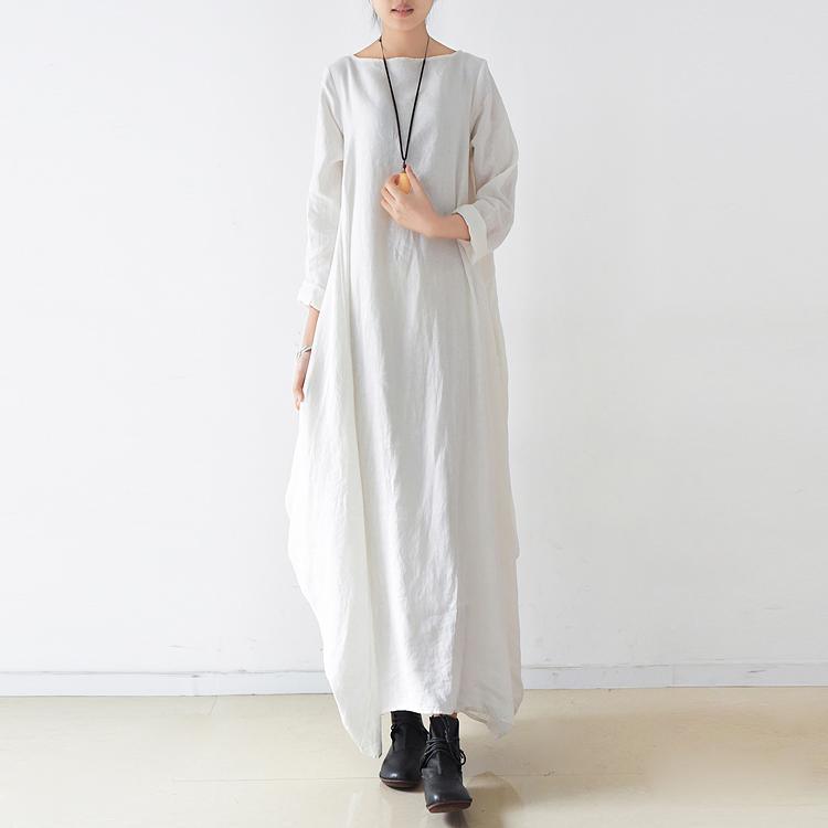 white linen caftans long linen dresses plus size  maxi length gown plus size - Omychic