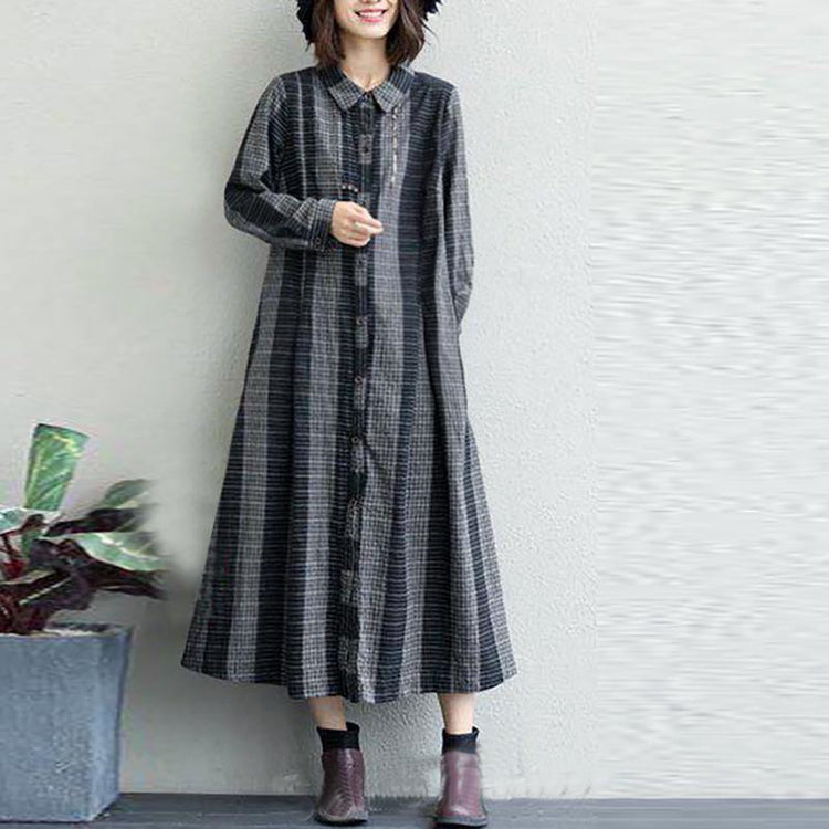 women black plaid  coats plus size lapel collar outwear top quality wild coat - Omychic