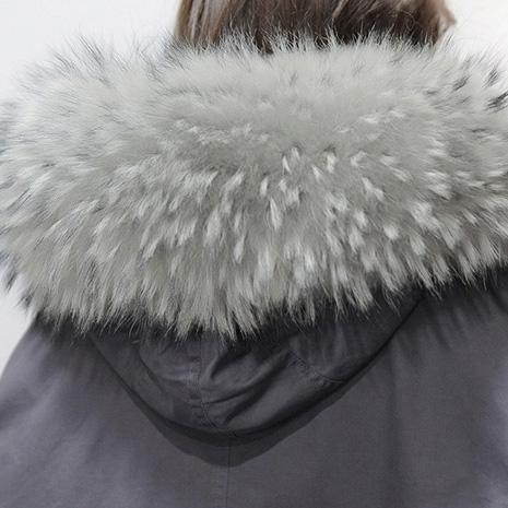 women dark gray down jacket woman oversize hooded snow jackets loose coats - Omychic