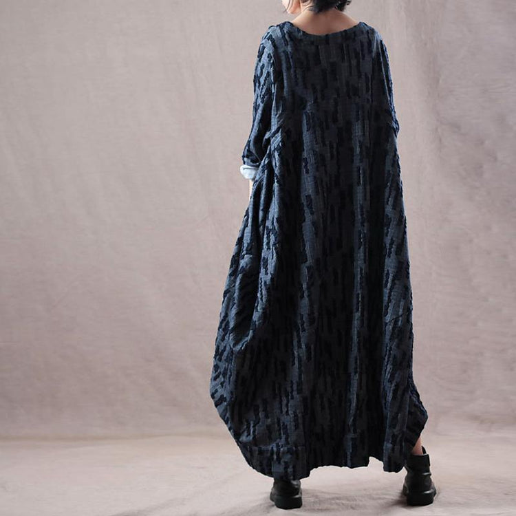 women gray blue  Winter coat trendy plus size big pockets trench coat top quality asymmetric long coat - Omychic
