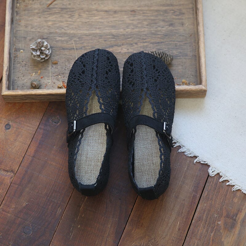 Women Hollow Retro Casual Flat Sandals