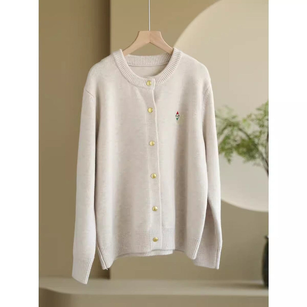 Women Minimalist Fashion Casual Embroidery Cardigan