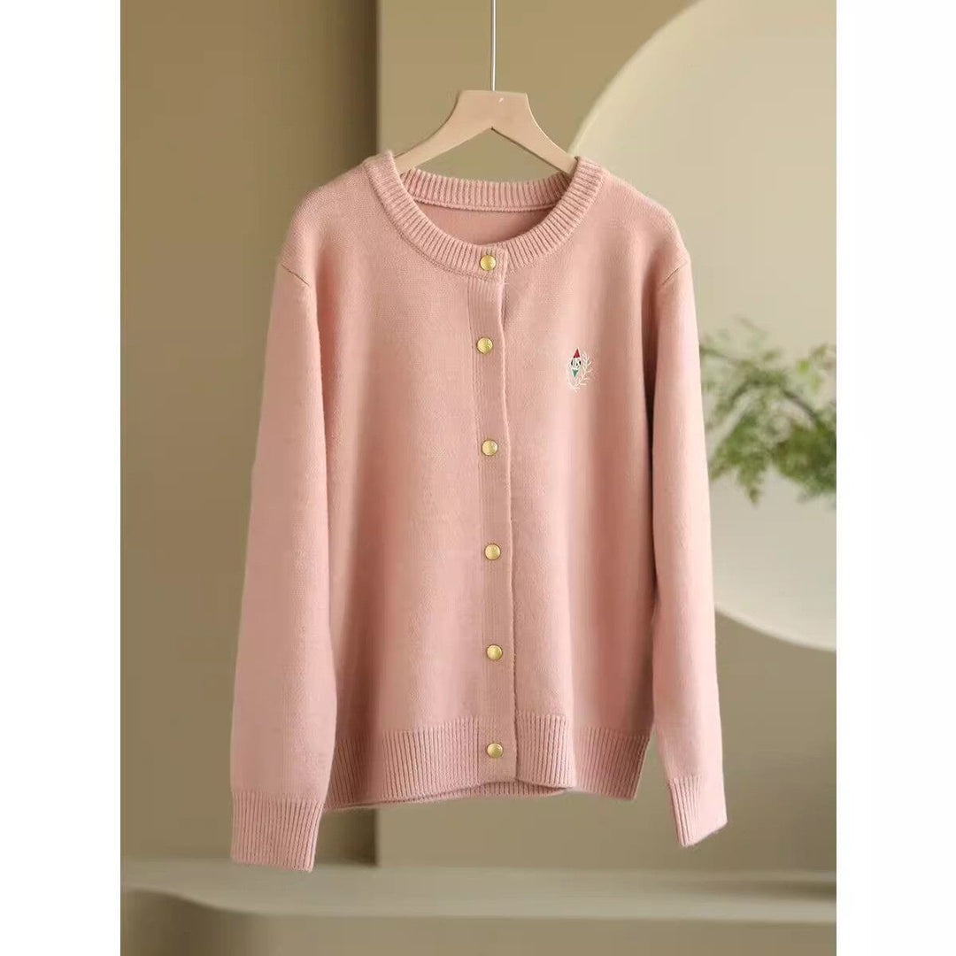 Women Minimalist Fashion Casual Embroidery Cardigan