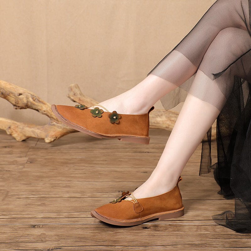 Women Retro Leather Spring Casual Shoes