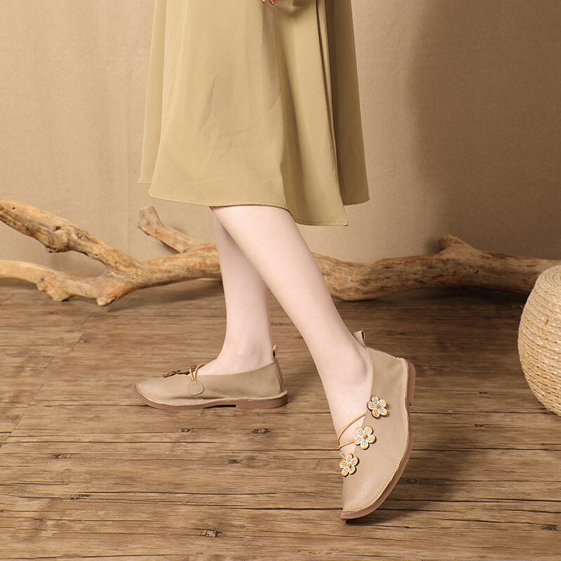 Women Retro Leather Spring Casual Shoes