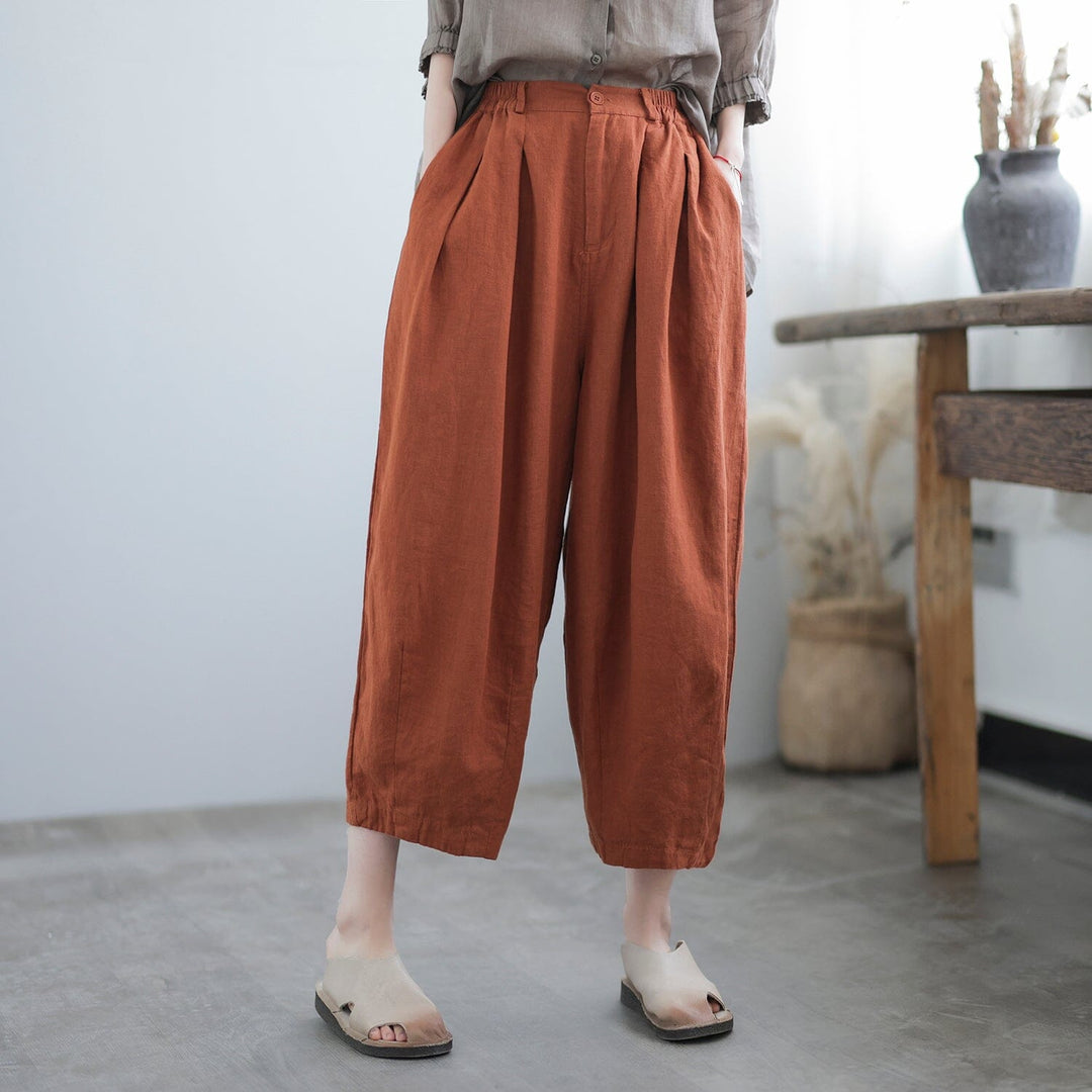 Women Spring Casual Loose Solid Patchwork Pants