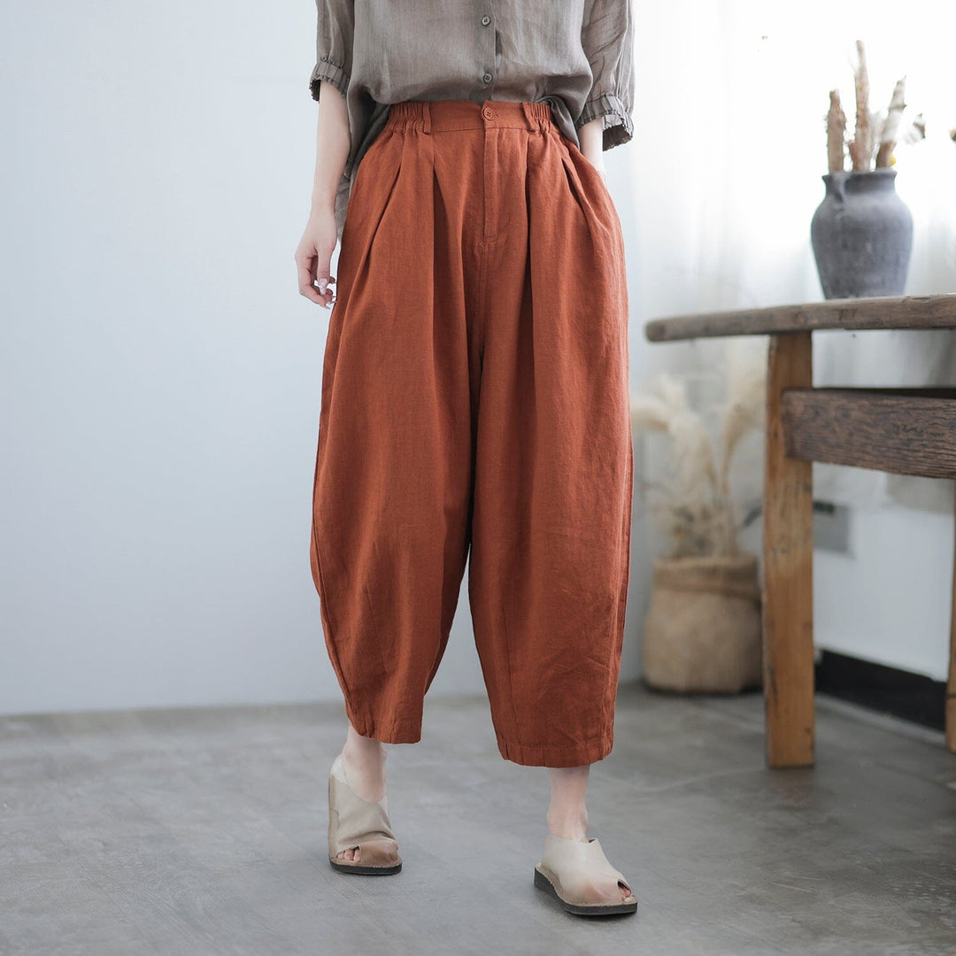 Women Spring Casual Loose Solid Patchwork Pants