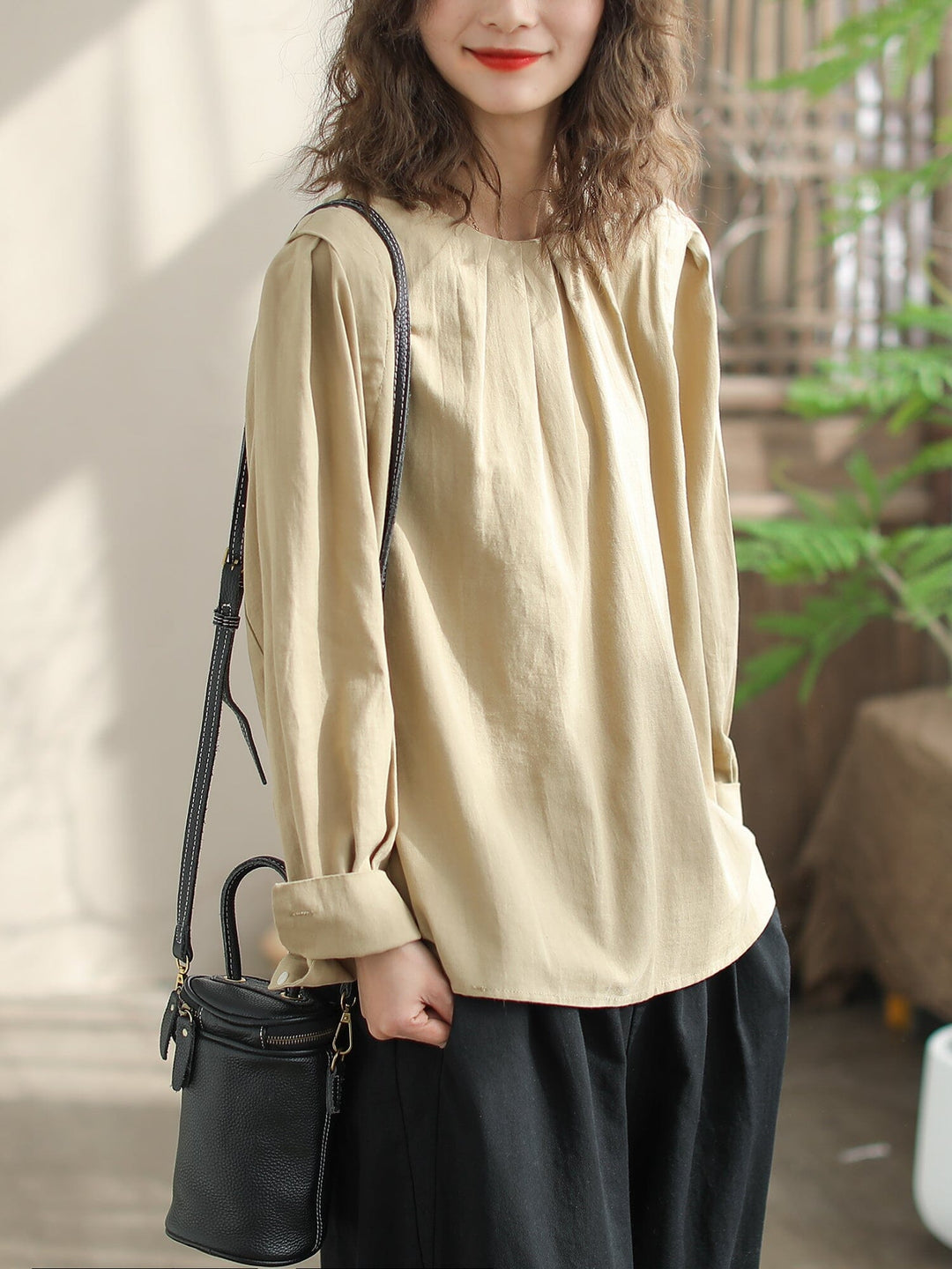 Women Spring Cotton Loose Casual Blouse