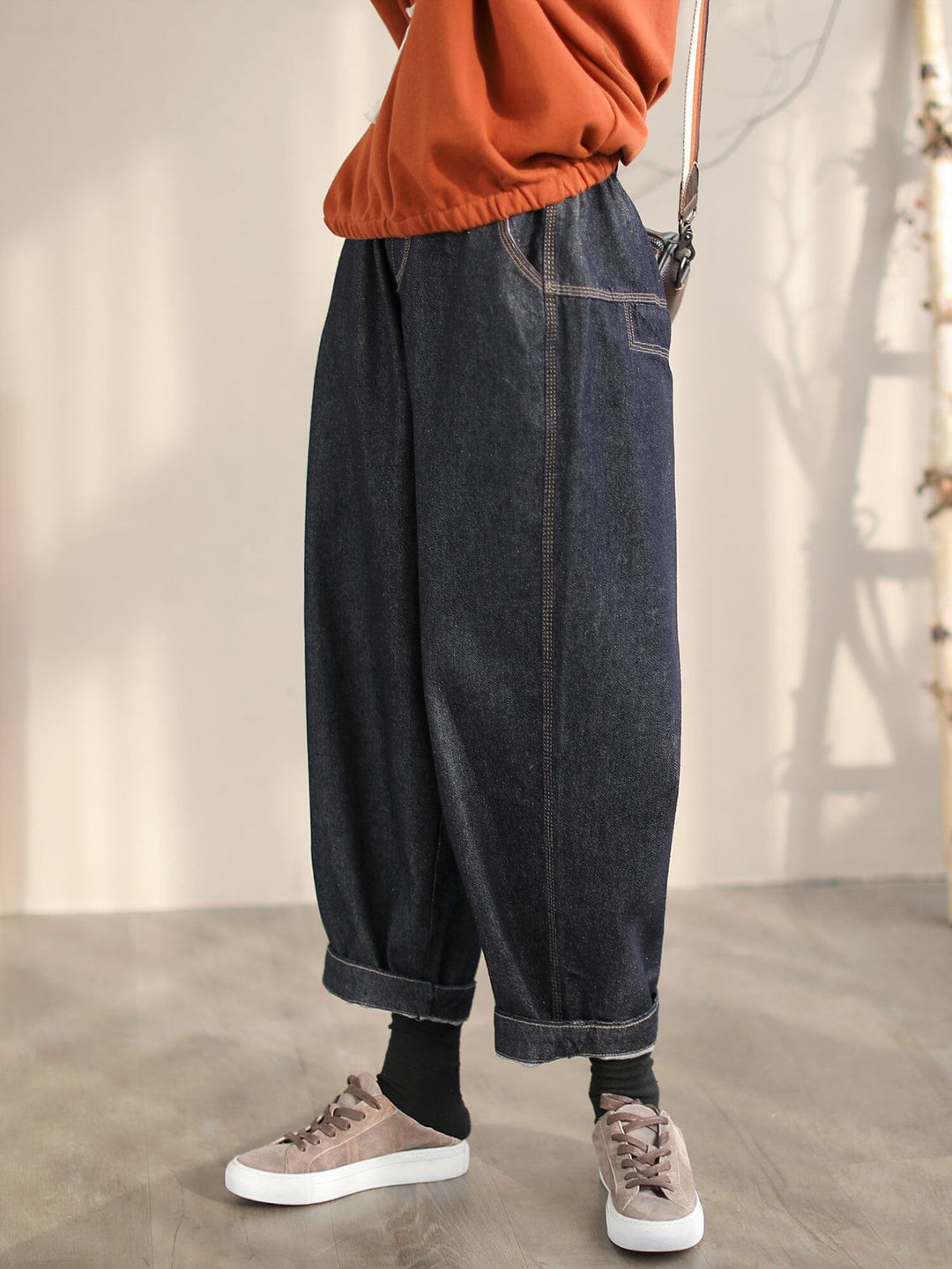 Women Spring Loose Minimalist Casual Work Jeans