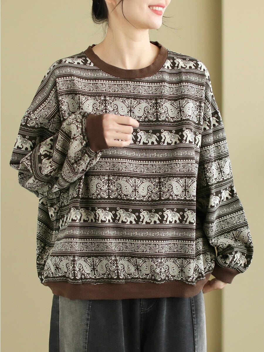 Women Spring Retro Fashion Loose Casual Sweater