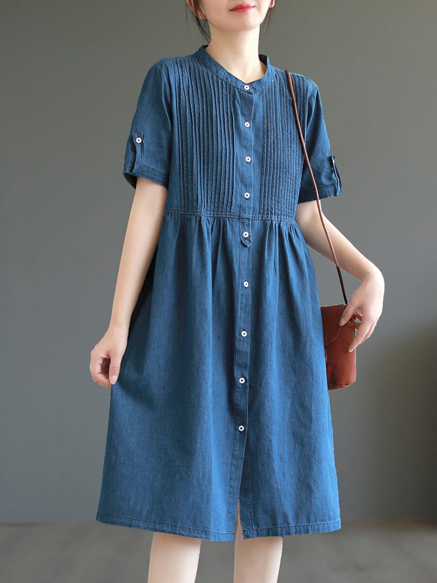 Women Summer Casual Fashion Cotton Denim Dress