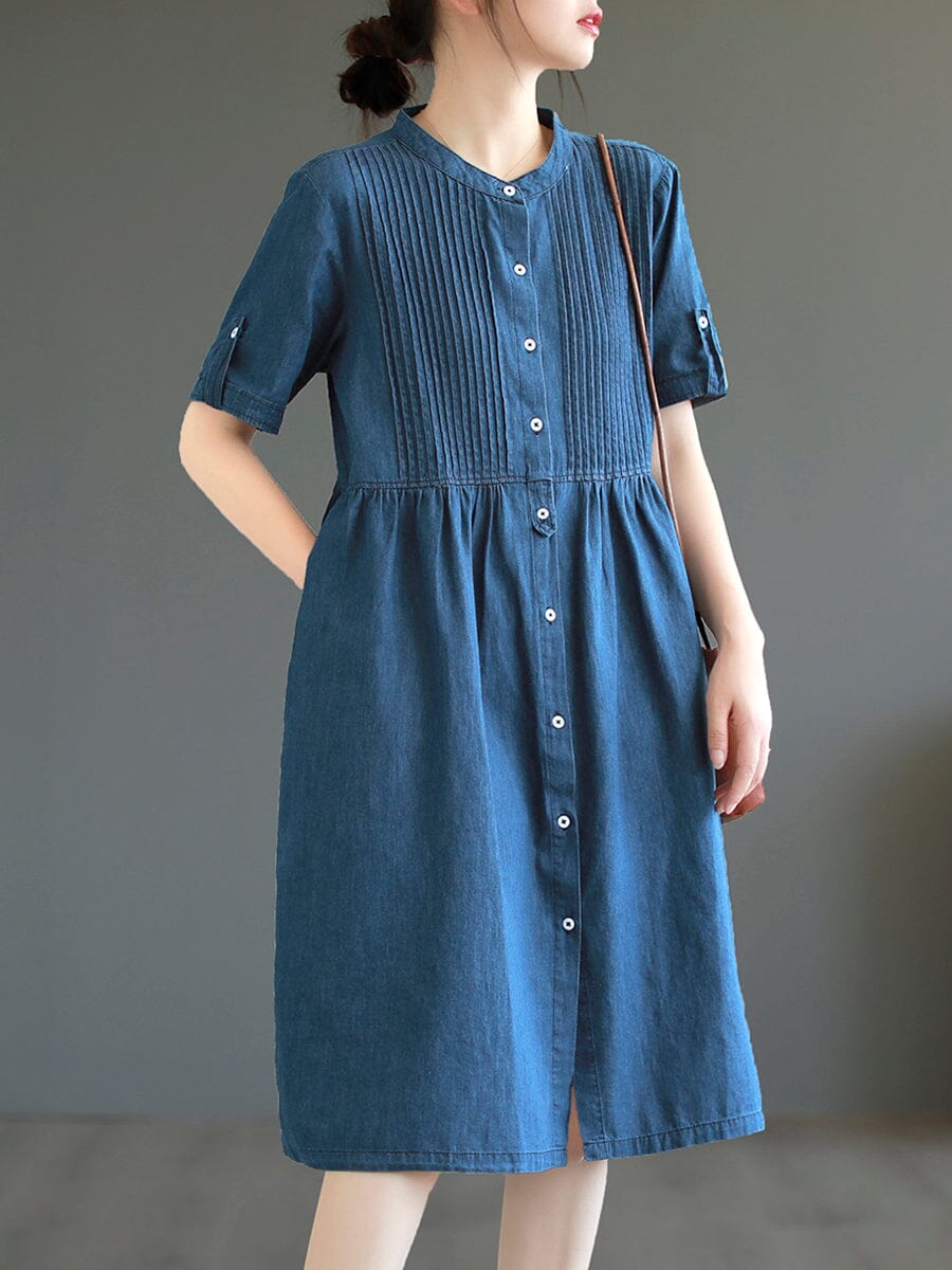 Women Summer Casual Fashion Cotton Denim Dress