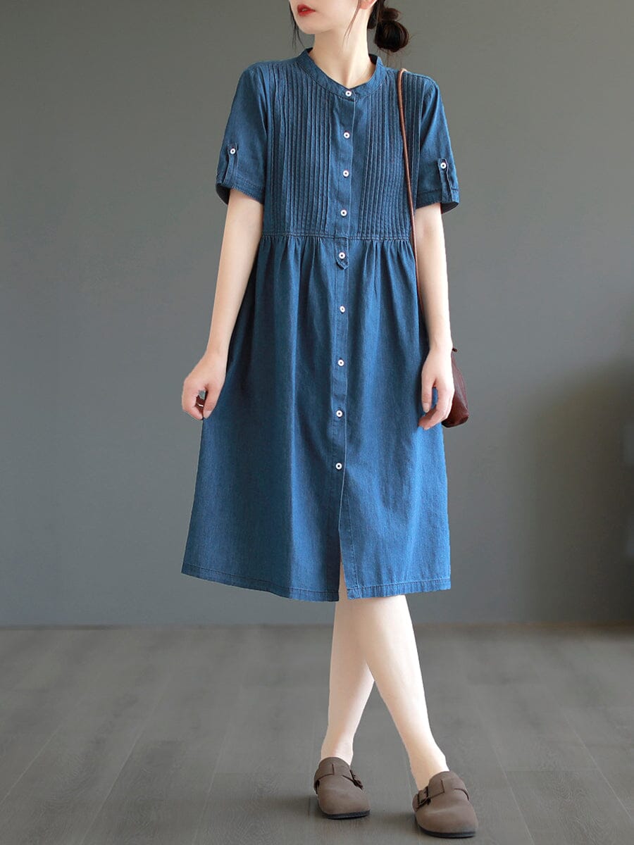 Women Summer Casual Fashion Cotton Denim Dress