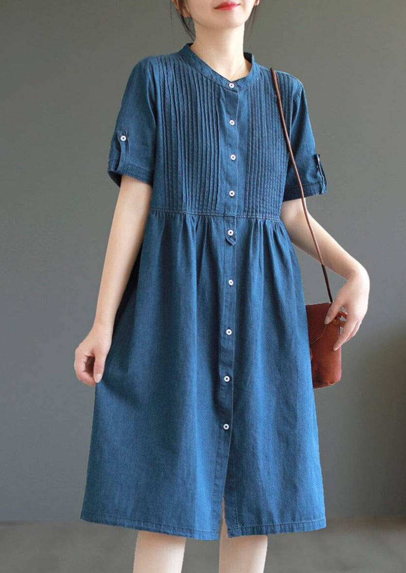 Women Summer Casual Fashion Cotton Denim Dress