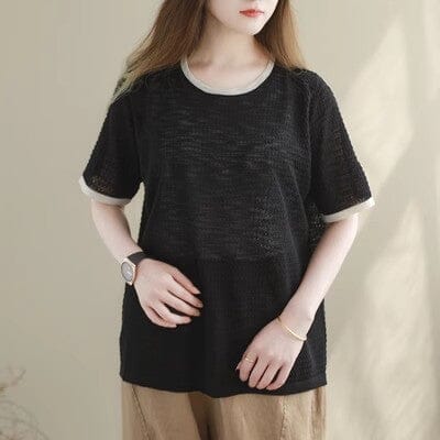 Women Summer Casual Fashion Knitted T-Shirt