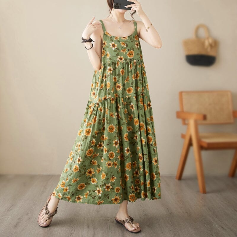 Women Summer Casual Loose Strap Dress