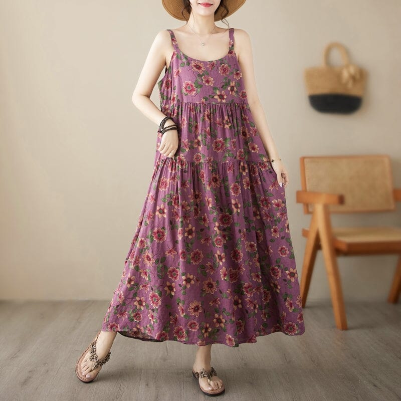 Women Summer Casual Loose Strap Dress