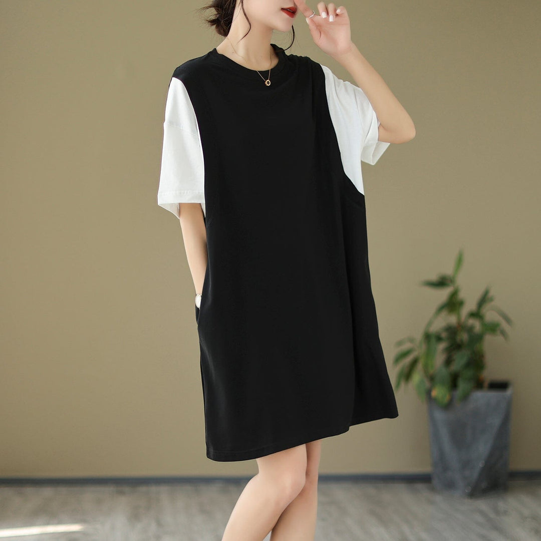 Summer Casual Minimalist Mini Dress Short Sleeve