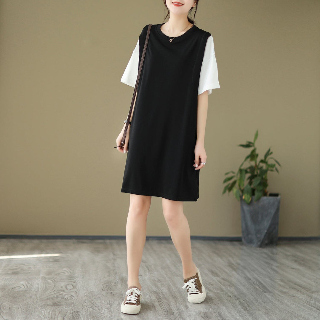 Summer Casual Minimalist Mini Dress Short Sleeve
