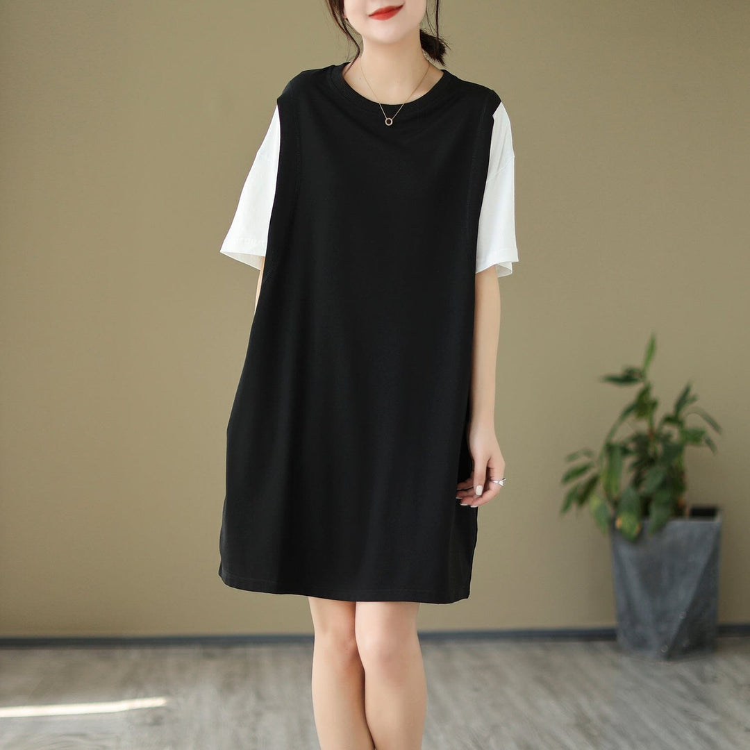 Summer Casual Minimalist Mini Dress Short Sleeve