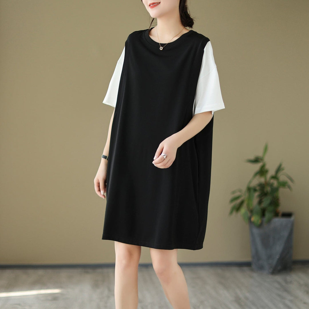 Summer Casual Minimalist Mini Dress Short Sleeve