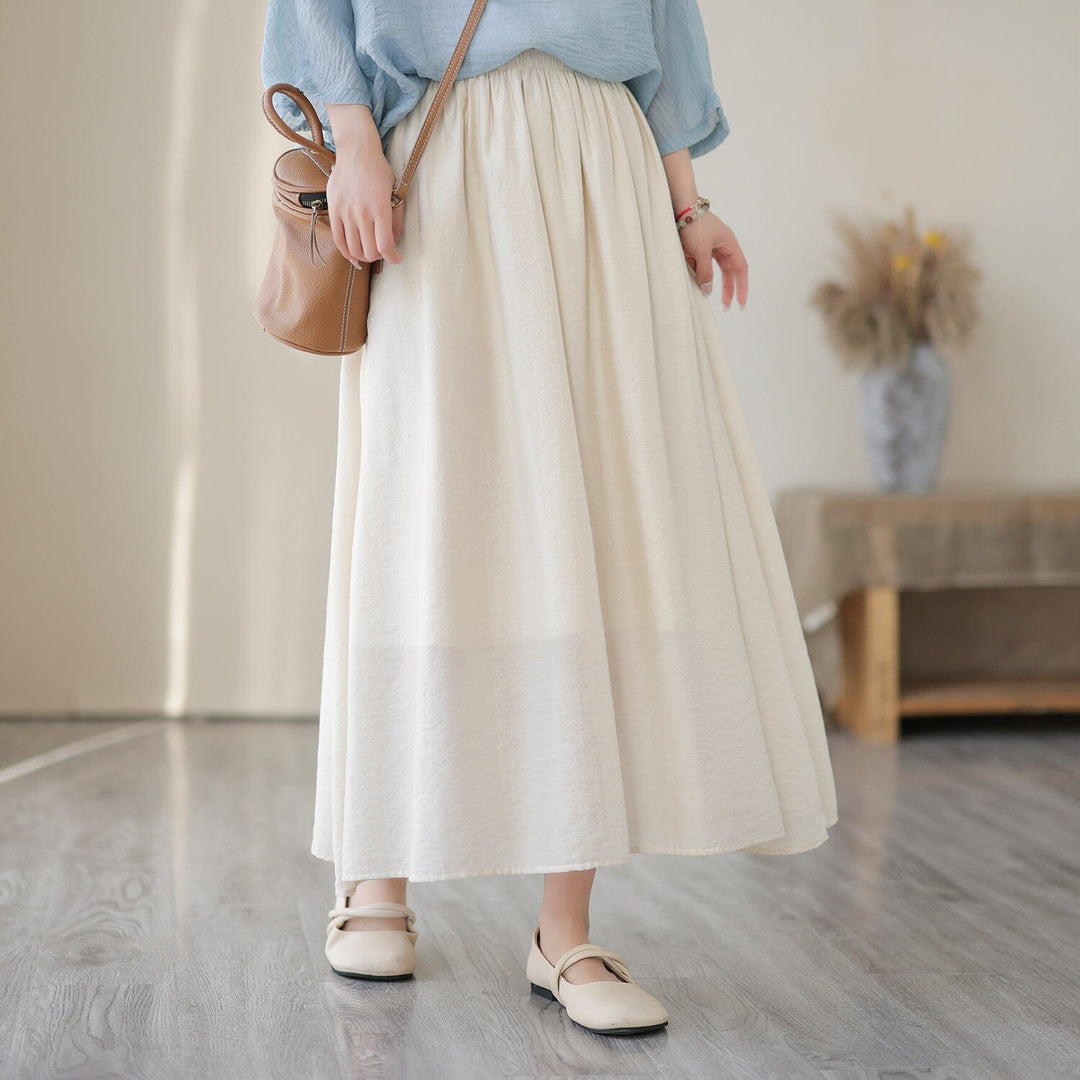 Women Summer Casual Solid Loose Skirt