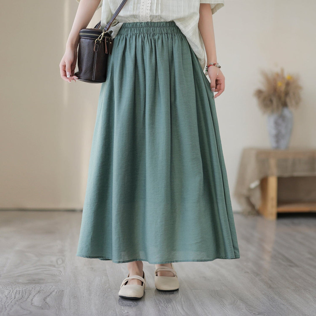 Women Summer Casual Solid Loose Skirt
