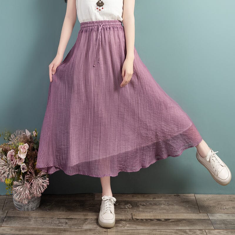 Women Summer Chiffon Casual Loose Skirt