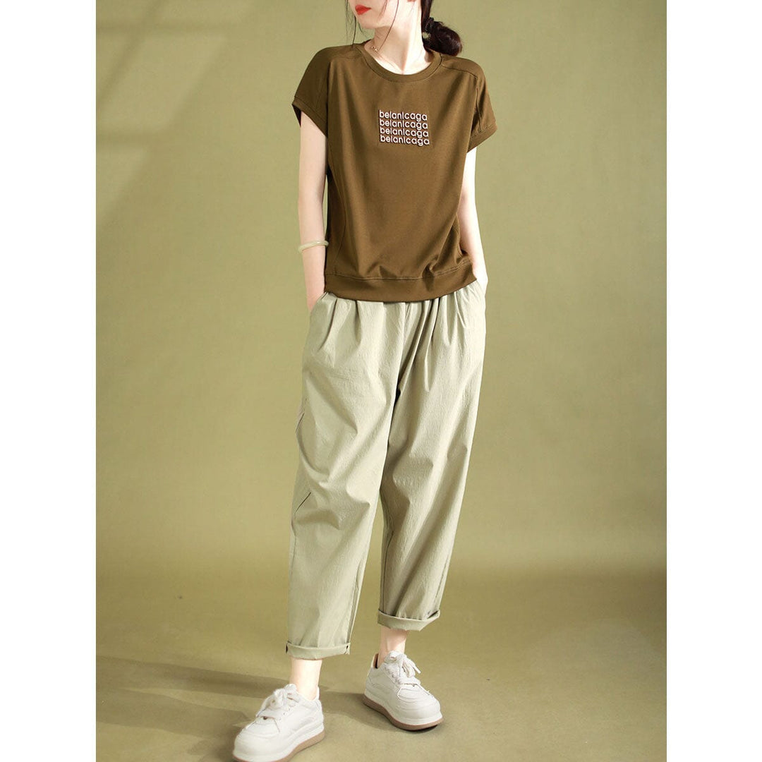 Women Summer Fashion Casual Loose Cotton Tops