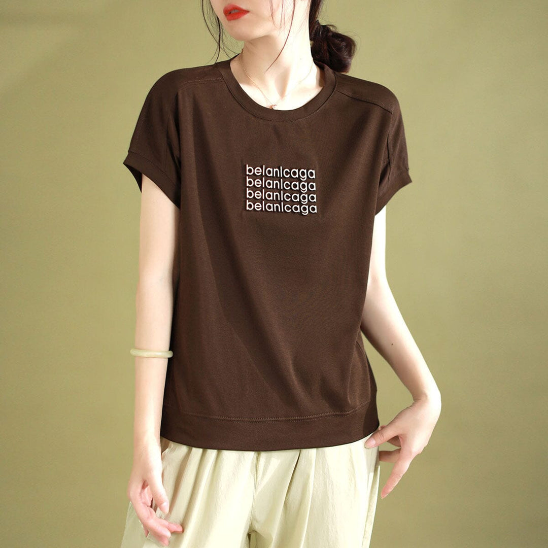 Women Summer Fashion Casual Loose Cotton Tops