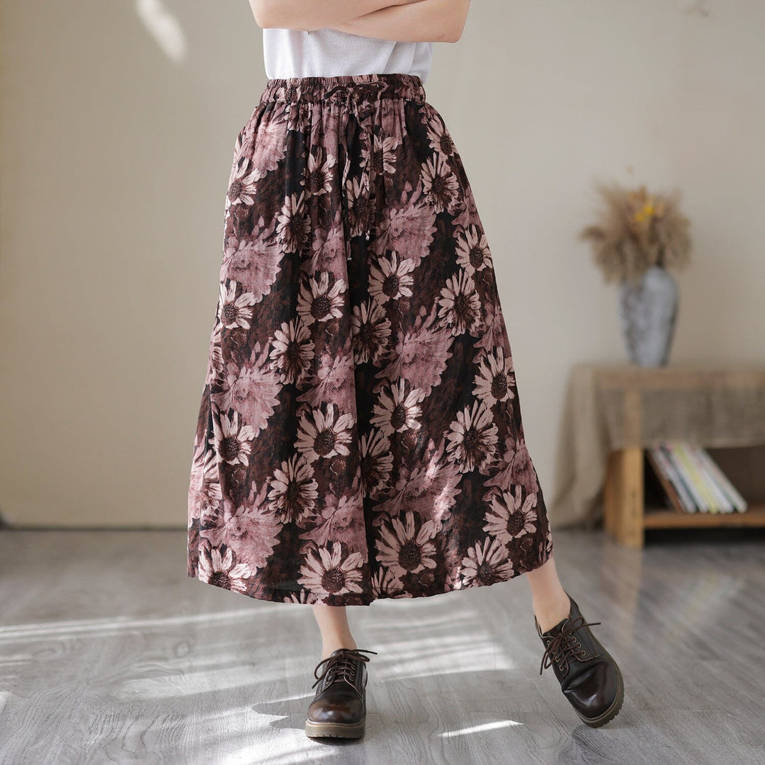 Women Summer Floral Print Casual Skirt