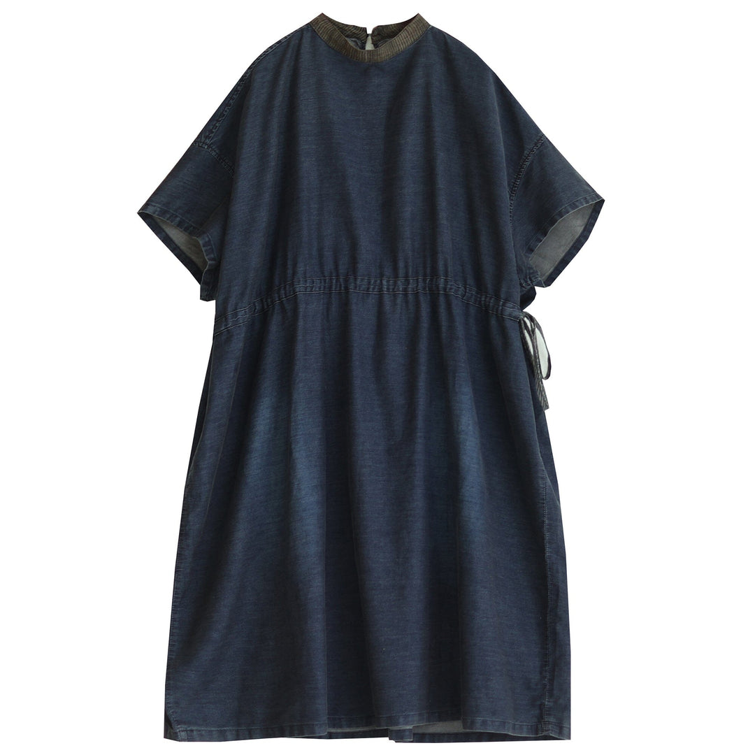 Plus Size Casual Denim Dress Short Sleeve Summer