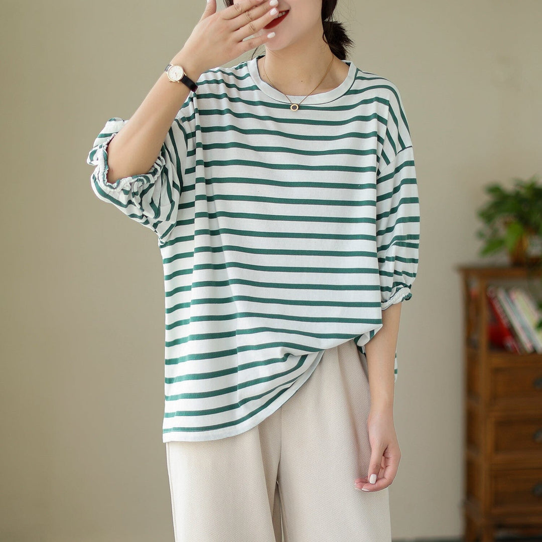 Summer Minimalist Stripe Casual T-Shirt