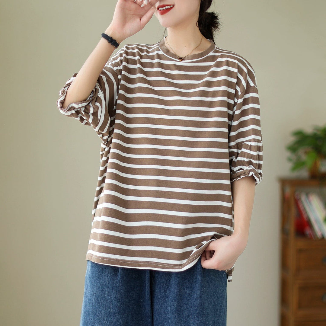 Summer Minimalist Stripe Casual T-Shirt