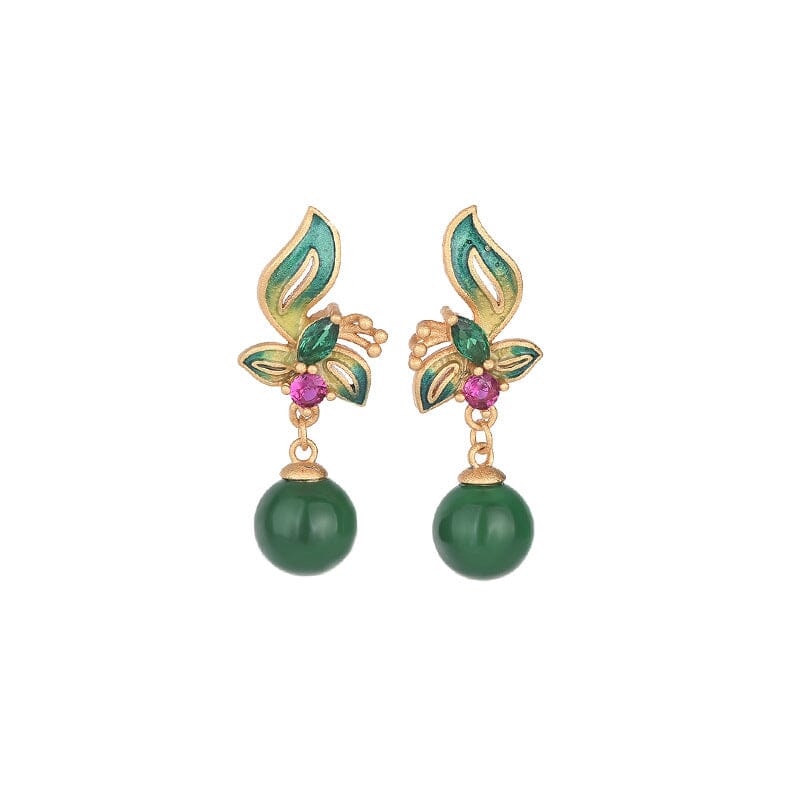 Women Vintage Casual Jade Earrings
