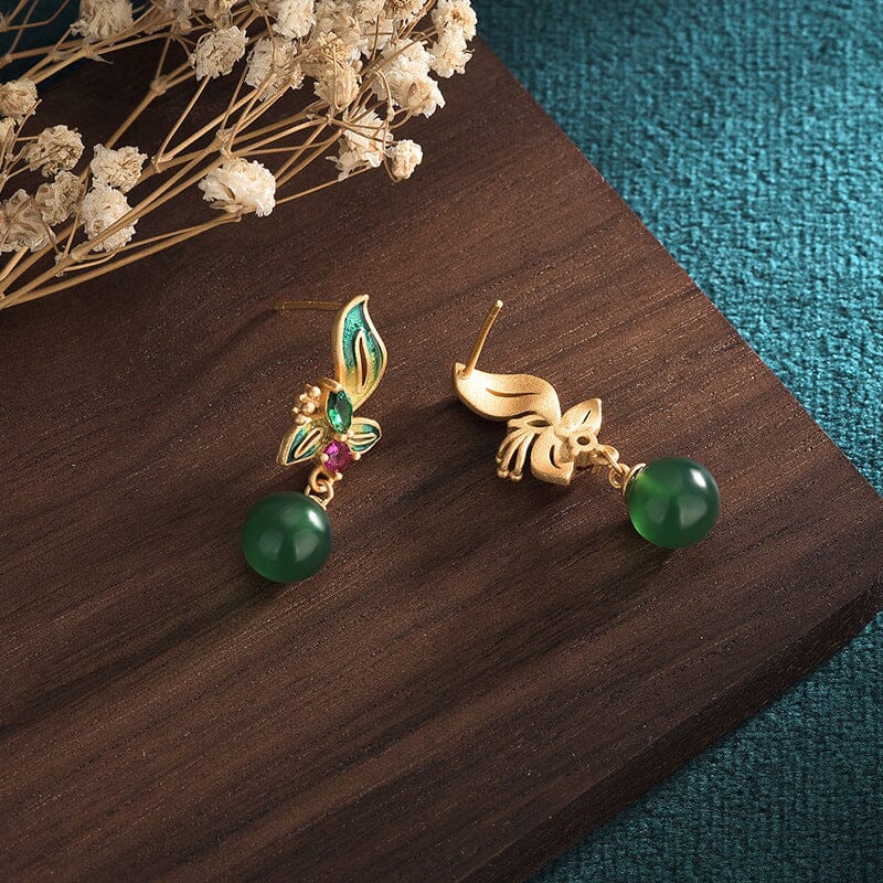 Women Vintage Casual Jade Earrings